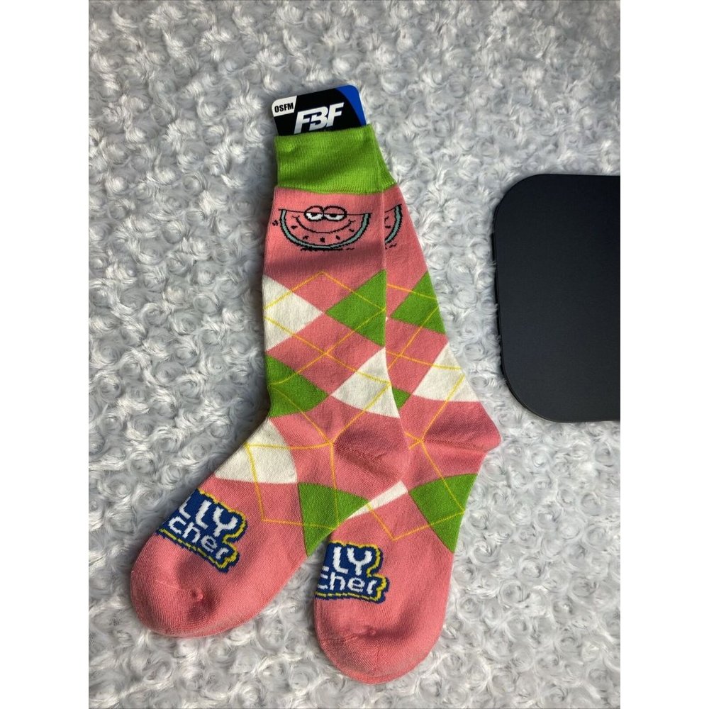FBF Originals Jolly Rancher Watermelon Argyle Pink OSFM Socks